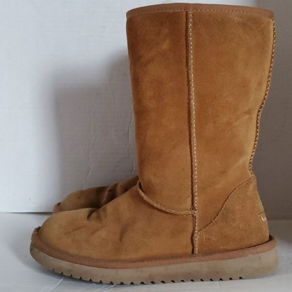 Koolaburra UGG Tall Winter Boots Chestnut Brown Leather Suede Women's WOMAN'S 6 - Picture 8 of 16